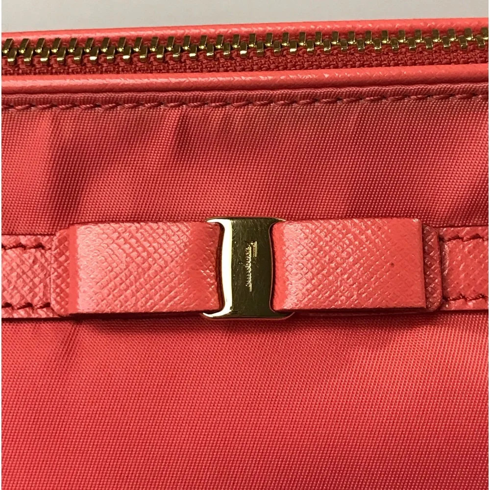 Salvatore Ferragamo Vara Ribbon Large Nylon Cosmetic Bag 😍